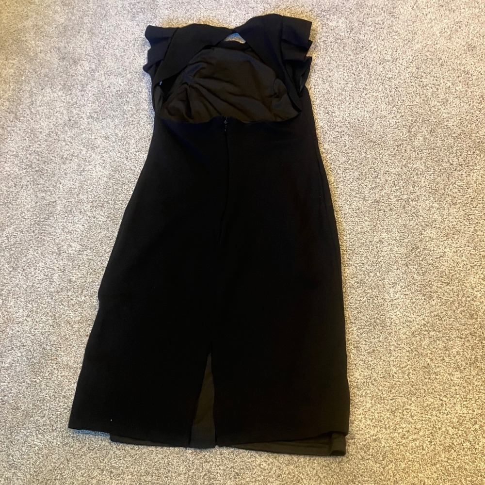 Lulus Stylish Splendor Black Backless Ruffle Bodycon Midi Dress Keyhole XL LBD - Picture 4 of 12